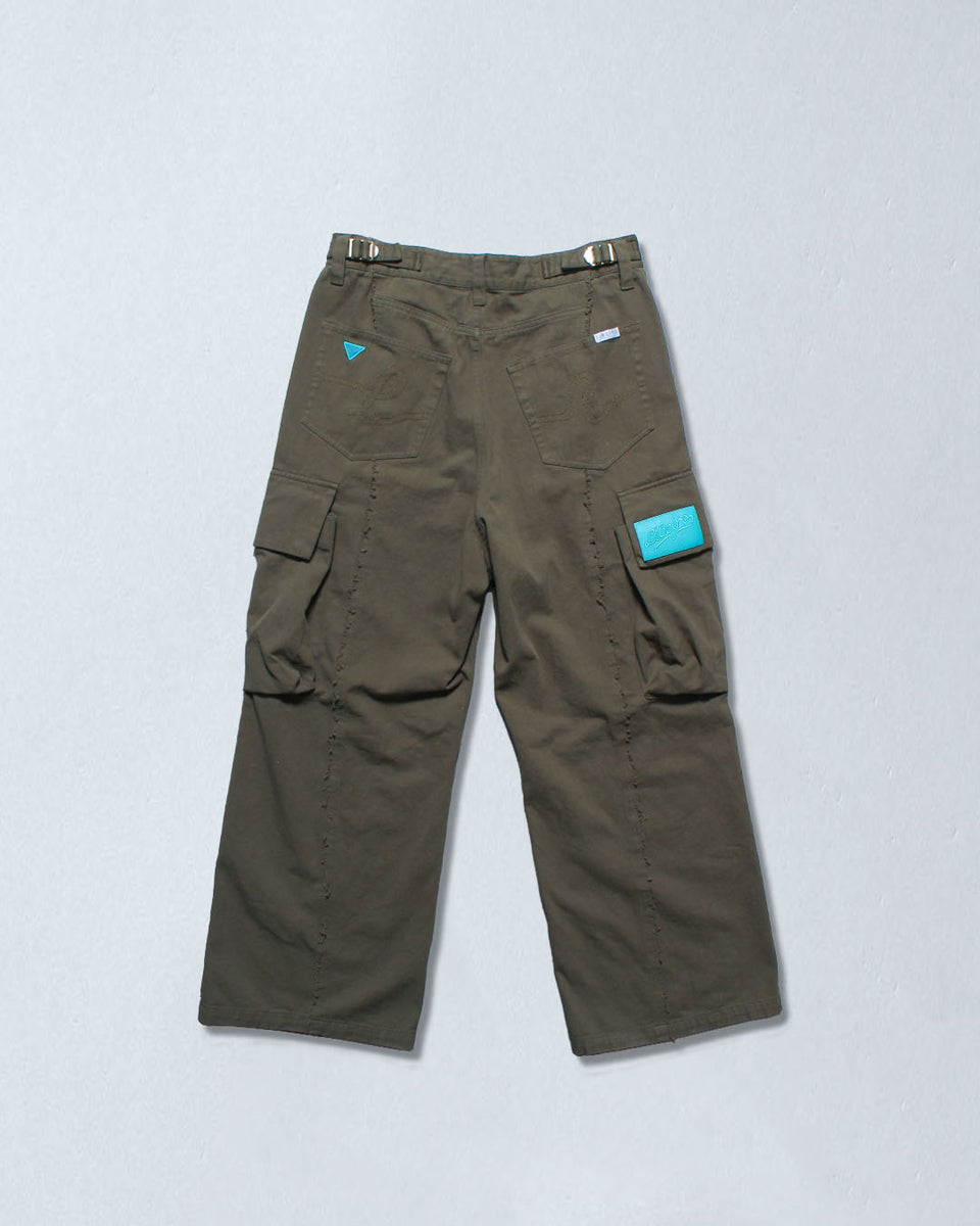 【新品】フリース　起毛　アフリカ生地ポケットパンツ　カーキ　B384-2 全2色【FREE WHEELERS/フリーホイーラーズ】2024FW「POLARTEC