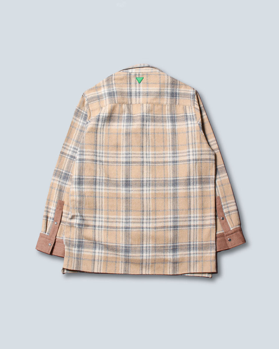 LIBEIRO タータンドロップチェックシャツ袖丈65cm - シャツ
