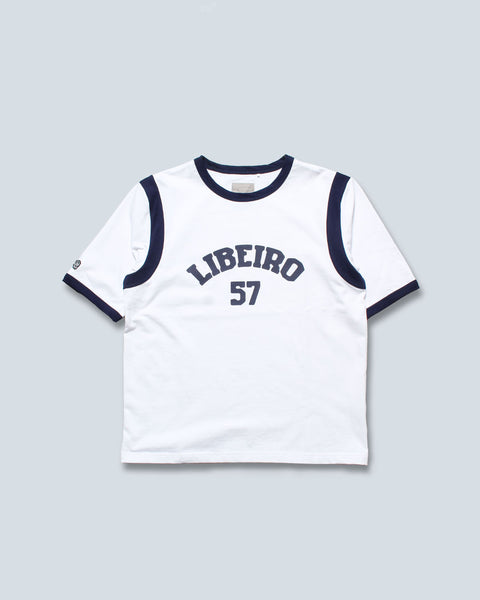 LIBEIRO ドロップショルダーラメロゴTシャツ クラックロゴドロップショルダーTシャツ – LIBEIRO