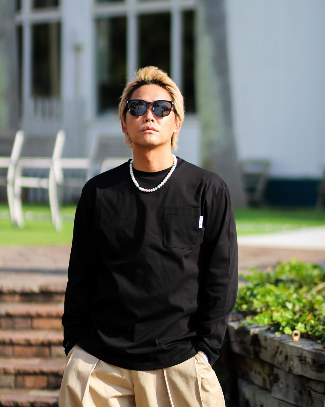 シルケットポケットロングスリーブTシャツ