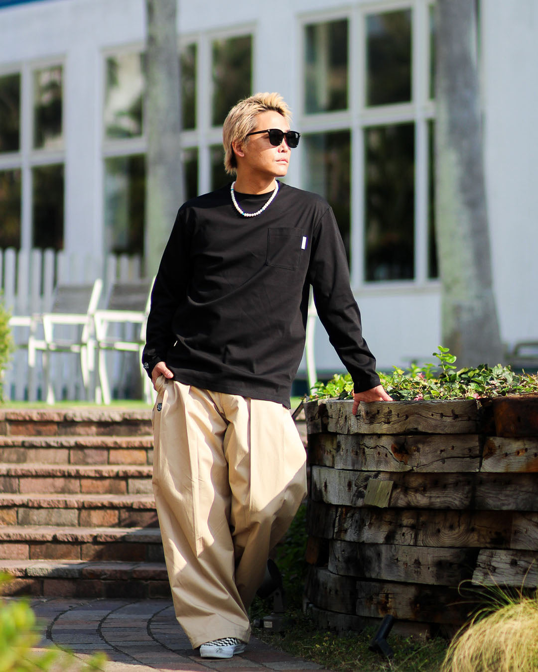 シルケットポケットロングスリーブTシャツ