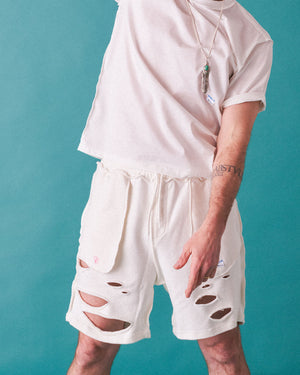 DAMAGE SWEAT SHORTS