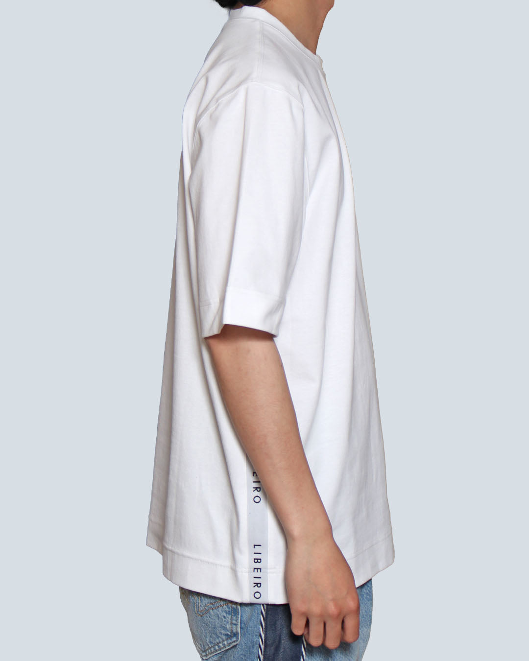 ポンチサイドライン切替ドロップTシャツ